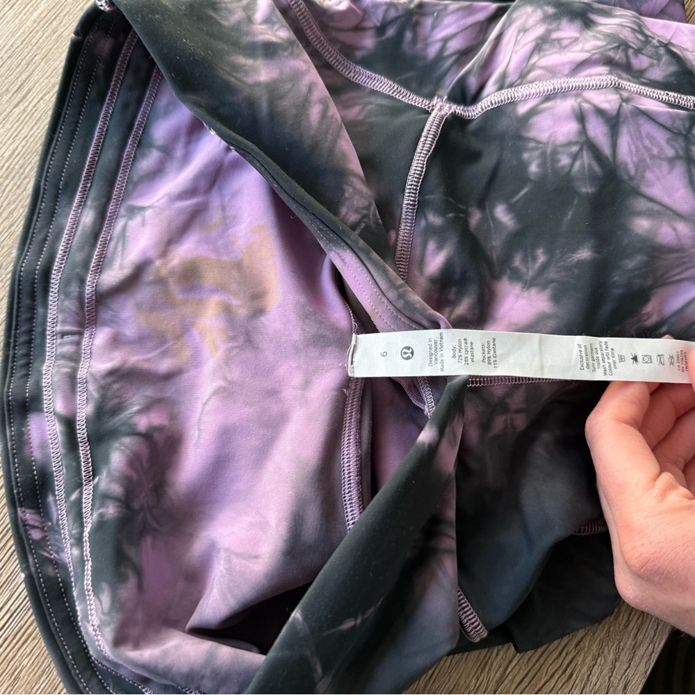 Lululemon Power Thru High-Rise Tight Purple Tie Dye Leggings Size 6 - Picture 5 of 6